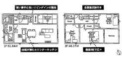 南向きで陽当たり良好な間取りです。