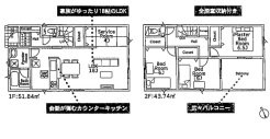 南向きで陽当たり良好な間取りです。