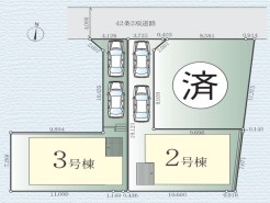 カースペースは車種により全棟２台駐車が可能です。