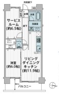間取りは2LDK：54.11平米です。
