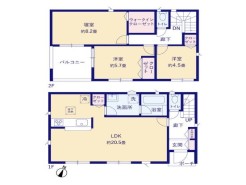 2号棟 3LDK、敷地面積129.03平米、延床面積93.15平米