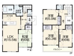 土地面積127.29平米、建物面積98.74平米、間取は4LDK