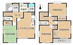各居室6帖以上ある4ＬＤＫの間取りです。