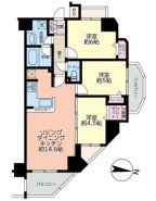 北側、東側の2面バルコニーがある通風良好なお部屋。