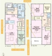 土地面積122.58平米、建物面積95.98平米、4ＬＤＫ