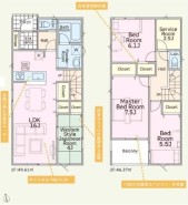 土地面積124.96平米、建物面積95.98平米、4SLDK