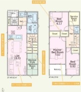 土地面積124.38平米、建物面積95.98平米、4ＳＬＤＫ
