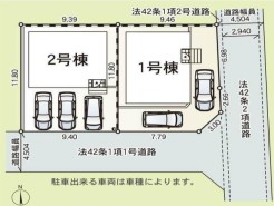 車種により2台駐車が可能なスペースがございます。