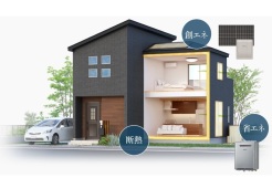 断熱性・気密性・換気性を高め、健康で快適な空間。
こちらの建物は「ZEH水準」の品質を提供しています。
断熱等級5，一次エネルギー消費量等級6のクオリティは
確かな技術から生まれます。