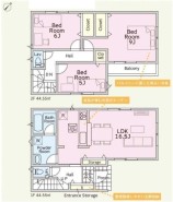 土地面積87.31平米、建物面積89.10平米、３LDK