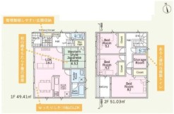 4SLDK、敷地面積110.08平米、建物面積100.44平米