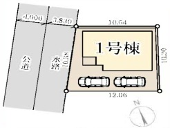 カースペースは車種により2台駐車可。