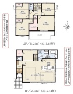 ファ三r－タイプの４LDK
お洒落なデザイン
カースペース並列3台可能