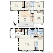 ファミリータイプの４LDK
屋根裏収納付き