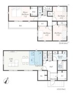 家族が集まるLDKは、温かな光に満ちた開放的な空間
