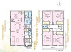 家族みんなが使いやすい間取りが魅力の住まいです。開放的な対面キッチンがある広々LDK、便利なパントリーや階段下収納で片付けもラクラク。2階は全室収納付きで、バルコニーへ2部屋から出られる快適設計。毎日の暮らしがちょっと楽しくなるお家です。