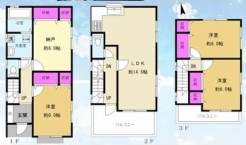 3SLDK、敷地面積88.68平米、建物面積98.01平米