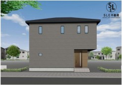 完成予定図。
モダンな外観がお洒落です。