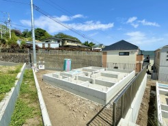 1号棟 青空がよく映える住宅となっております。