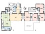 1階には和室が2部屋ある2ＬＤＫ、2階は洋室が4部屋ある間取りです。