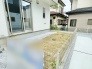 同施工例のお庭完成写真。天然芝で完成予定。趣味のガーデニングやワンちゃんのちょっとした遊び場などにも○