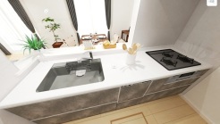 1号棟 キッチンの完成予定図