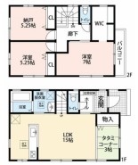 2SLDK、土地面積116.37平米、建物面積90.25平米
