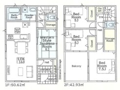 ■南道路
■カースペース並列2台可能
■ファミリータイプの4LDK
■雨に濡れにくいインナーバルコニー付き