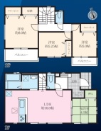 暮らしの動線が整った住まい。各所に独立した空間を設けながらも、家族が自然と集まれるゆとりある広さを確保し、日々の生活に心地よい安らぎと機能的な調和をもたらすプランニングとなっています