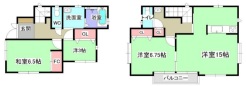 2SLDKですが、トイレは2か所あります。居室やテレワークルームや収納としても利用できる3帖の洋室もあります。